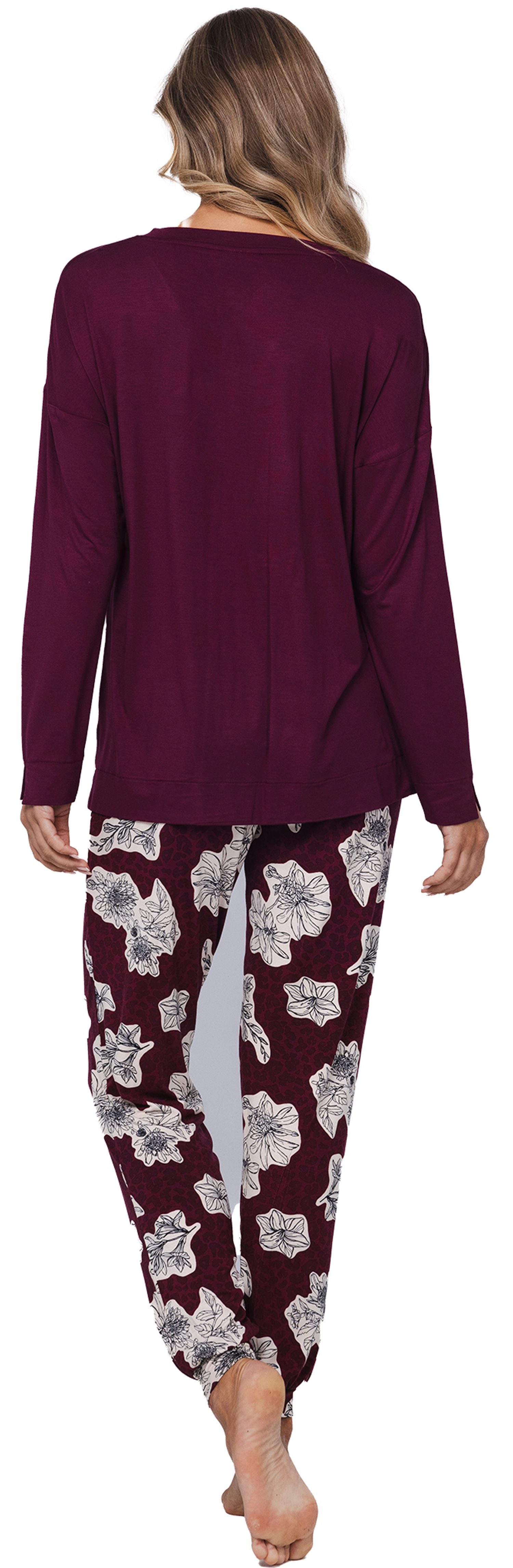 Pastunette Schlafanzug Damen Pyjama lang (2 tlg) edles Design günstig online kaufen