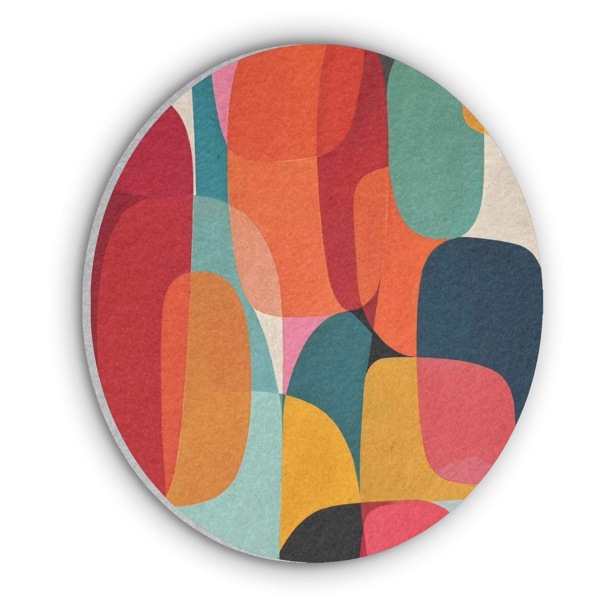 MuchoWow Gemälde Formen - Bunt - Abstrakt - Flugzeuge, Fotodruck (1 St), Akustikpaneele rund, Schalldämmung, Akustikbilder 30x30 cm