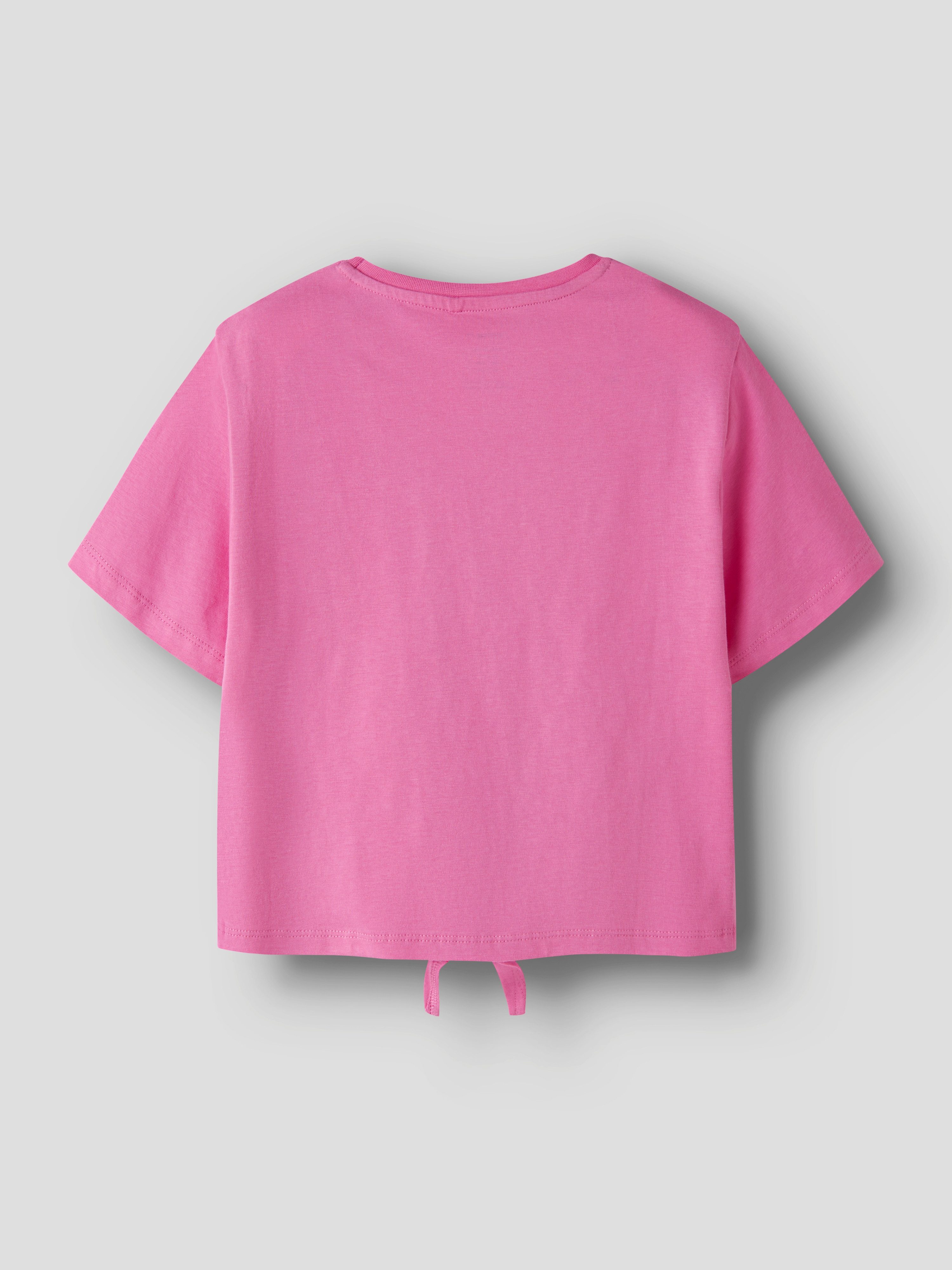 Name It Kurzarmshirt NKFVAYA SS LOOSE TOP NOOS Baumwolle, Schleifen-Detail am Saum