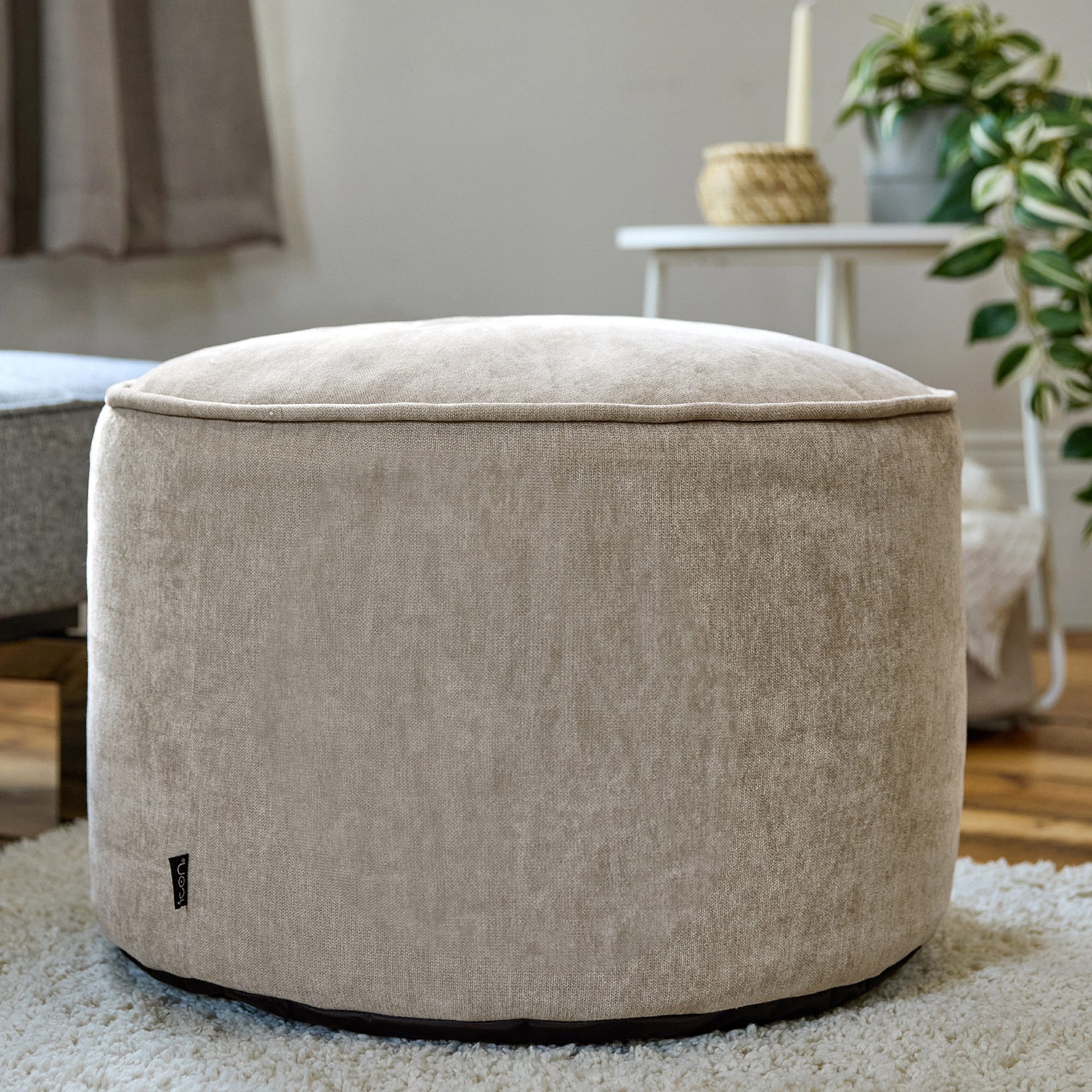 icon Pouf XL aus Chenille „Milano“, mit Füllung