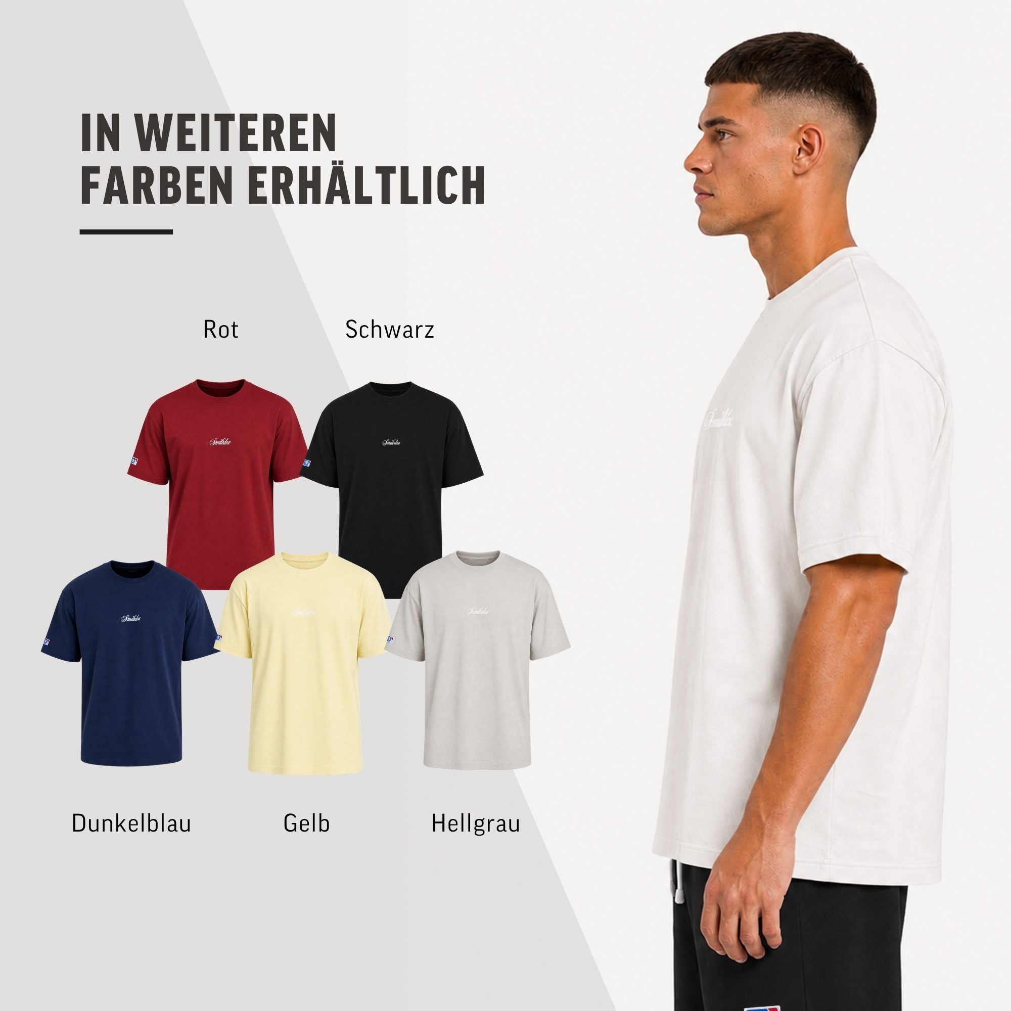 Smilodox T-Shirt Varendo, Oversize Shirt mit Backprint, aus Baumwolle, Streetwear & Gym Rundhals, 100% Baumwolle, weiches Material, für Training & Freizeit – Bild 4 von 5