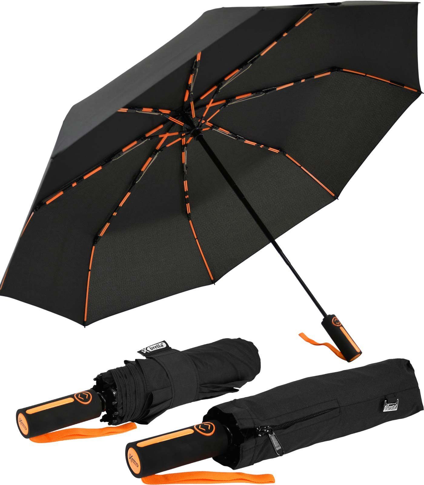 iX-brella Taschenregenschirm BIG Automatik Fiberglas-Schirm groß 104cm, mit farbigen Doppel-Speichen