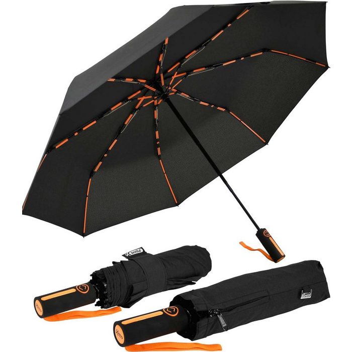 iX-brella Taschenregenschirm BIG Automatik Fiberglas-Schirm groß 104cm mit farbigen Doppel-Speichen