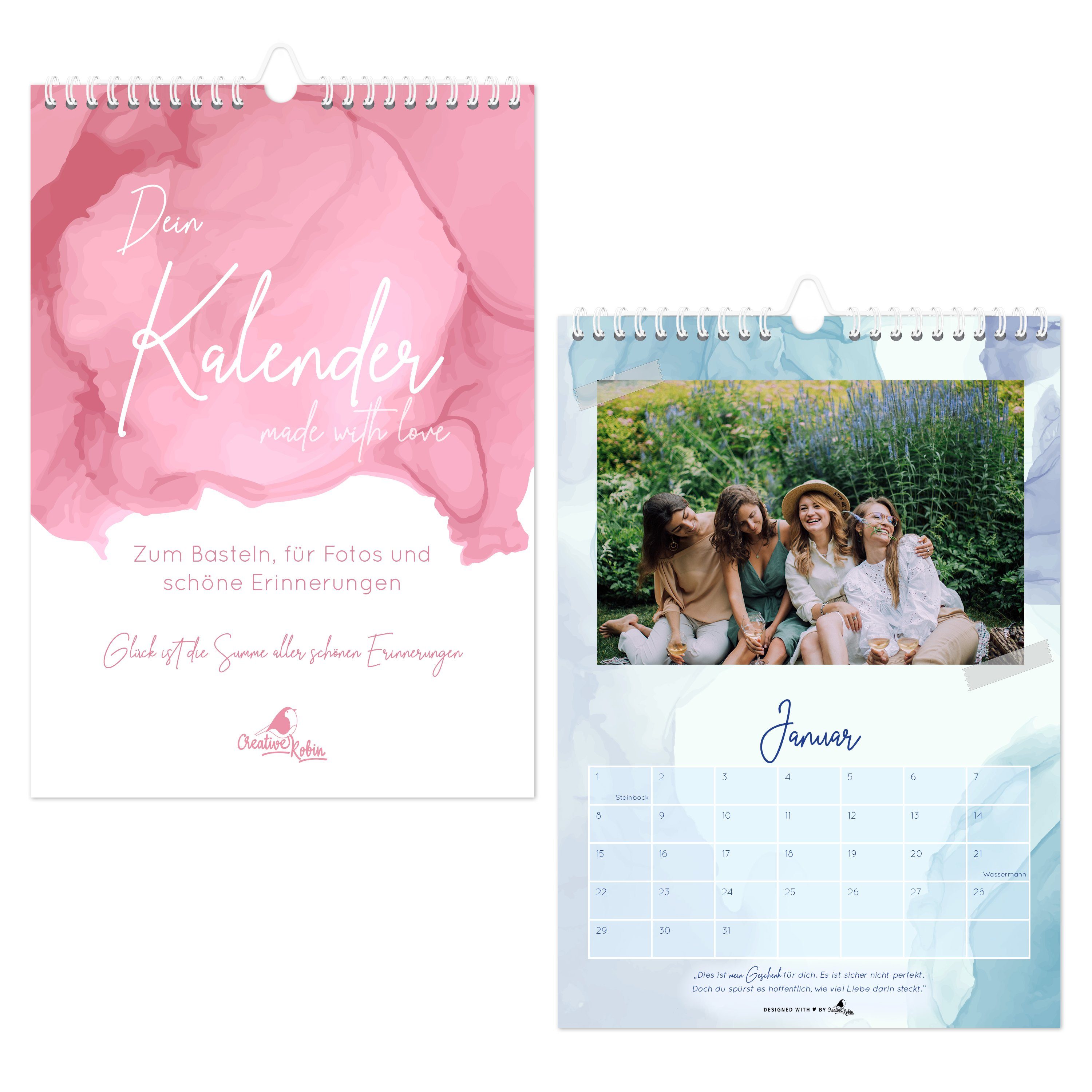 CreativeRobin Wandkalender Fotokalender & Bastelkalender mit charmanten