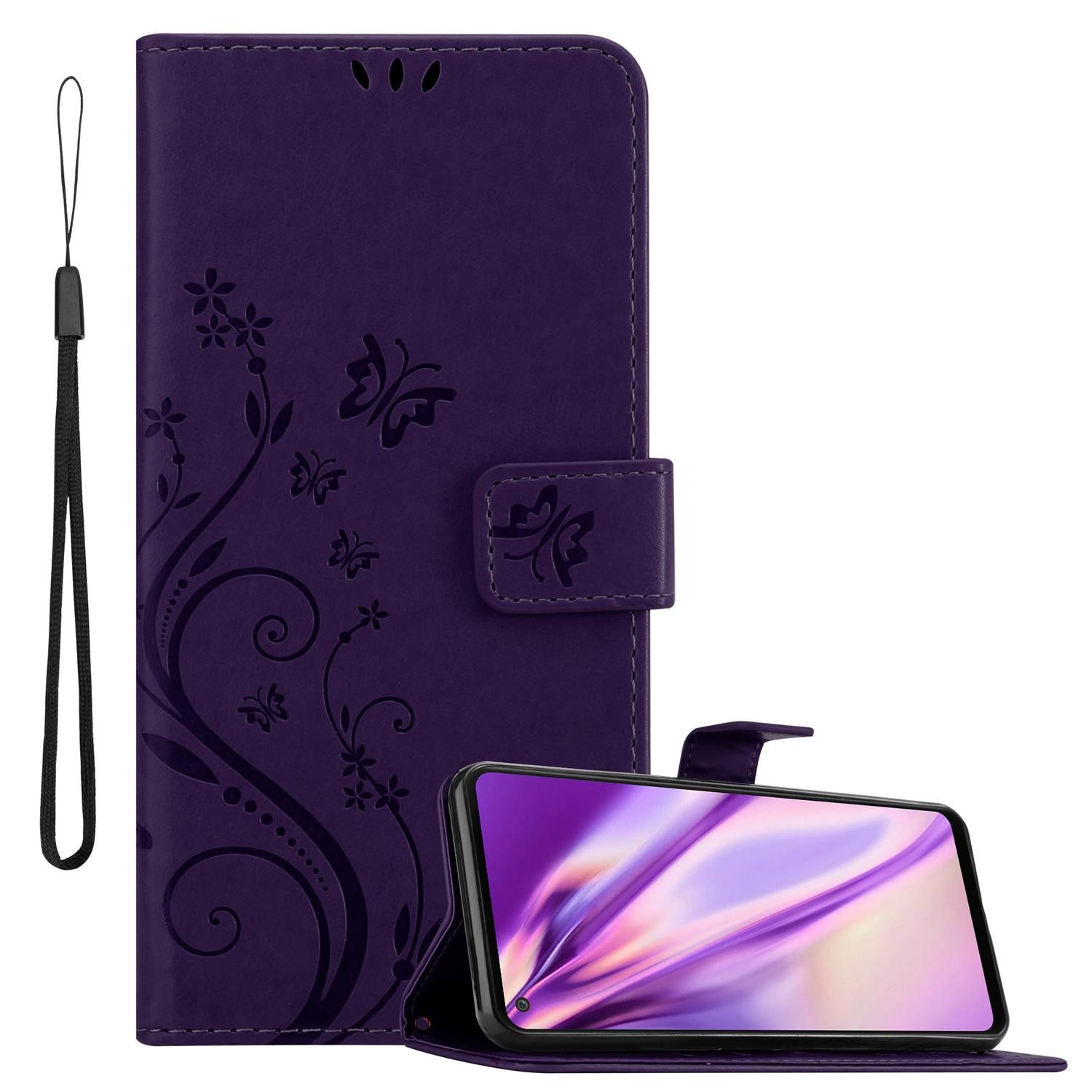 Cadorabo Handyhülle für Samsung Galaxy A21s Hülle Samsung Galaxy A21s, Hülle Schutzhülle Blumen Flower mit Standfunktion Kartenfach Magnet