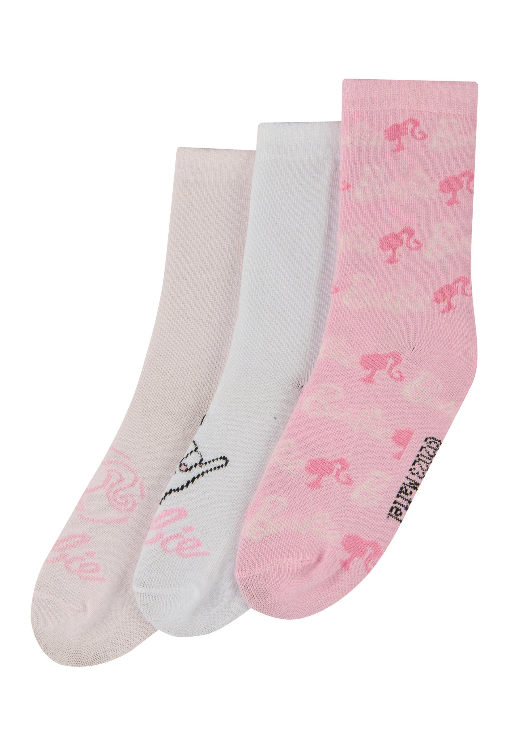 ONOMATO! Socken Barbie Kinder Mädchen Socken 3er Pack (3-Paar)