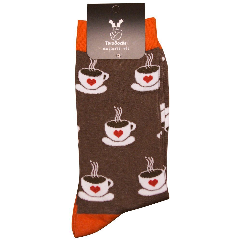 TwoSocks Freizeitsocken Kaffee Socken lustige Socken Herren & Damen, Einheitsgröße