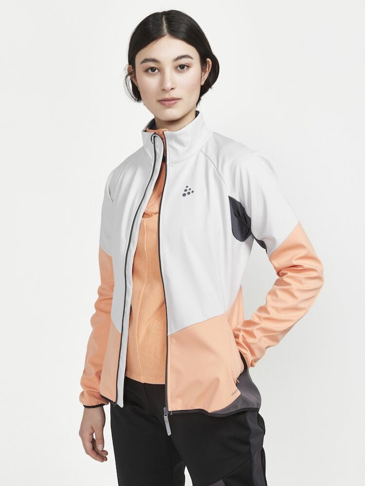 Craft Softshelljacke Glide (winddicht, wasserabweisend) grau/pfirsisch Damen