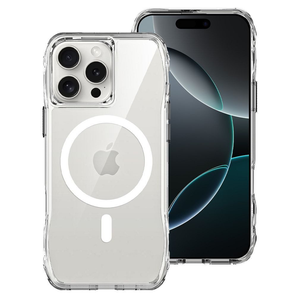 ROAR Handyhülle Slim Defender Kompatibel mit iPhone 17 Transparent 6,3 Zoll, Hybrid Hülle mit Magnetfunktion und verstärkten Ecken