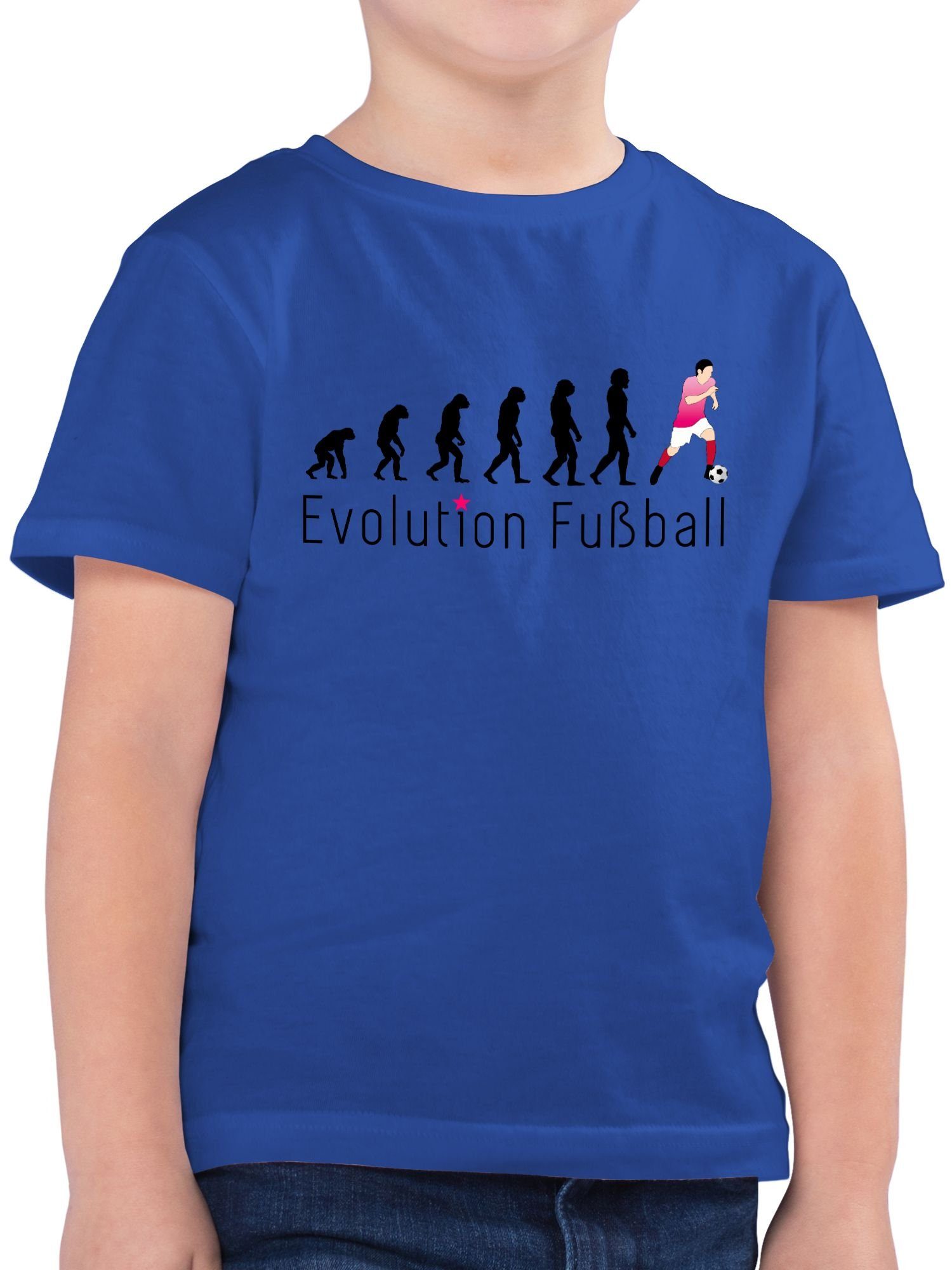Shirtracer T-Shirt Evolution Fußball Evolution Royalblau 1 Kinder