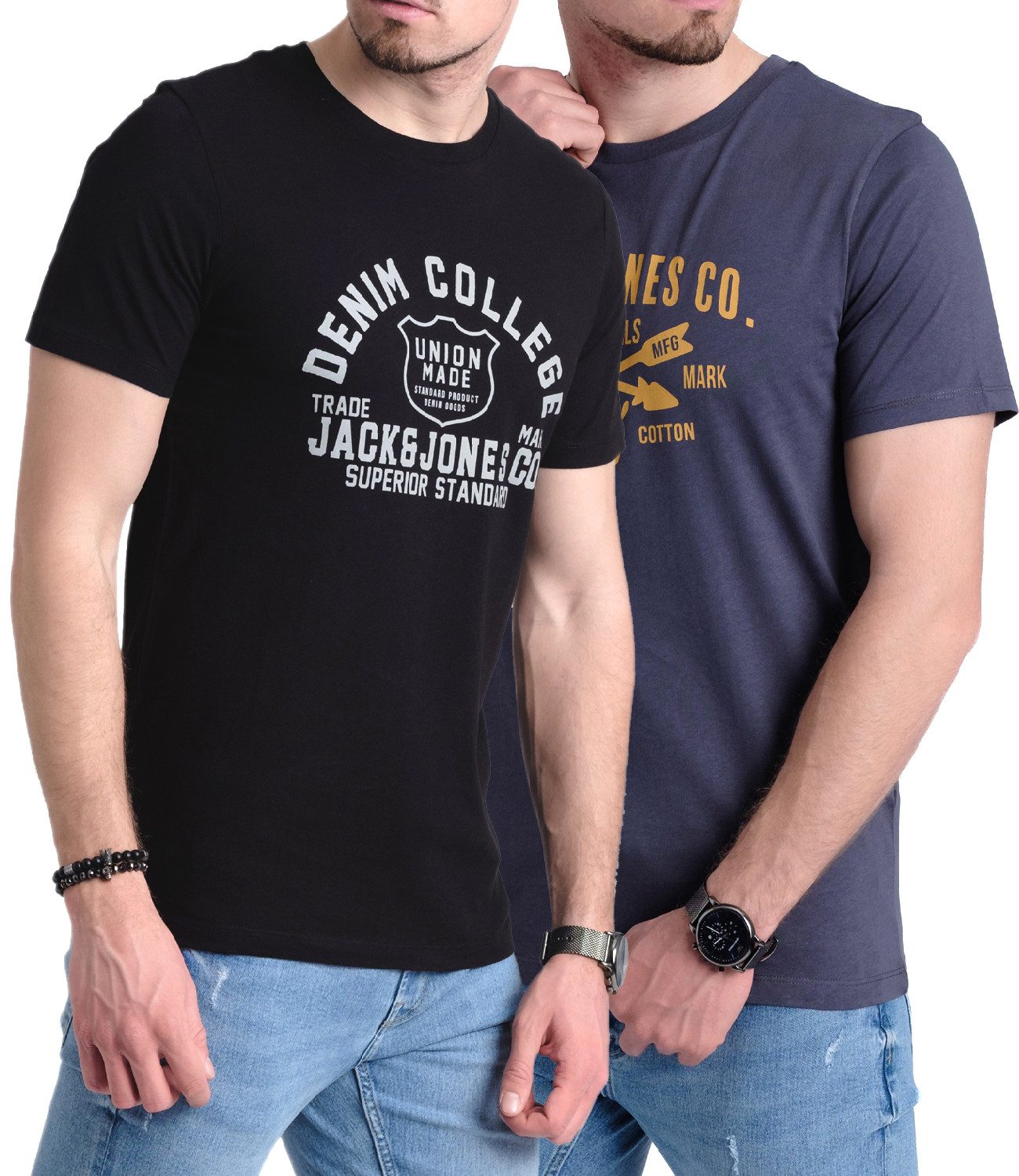 Jack & Jones Print-Shirt (Set) Doppelpack günstig online kaufen