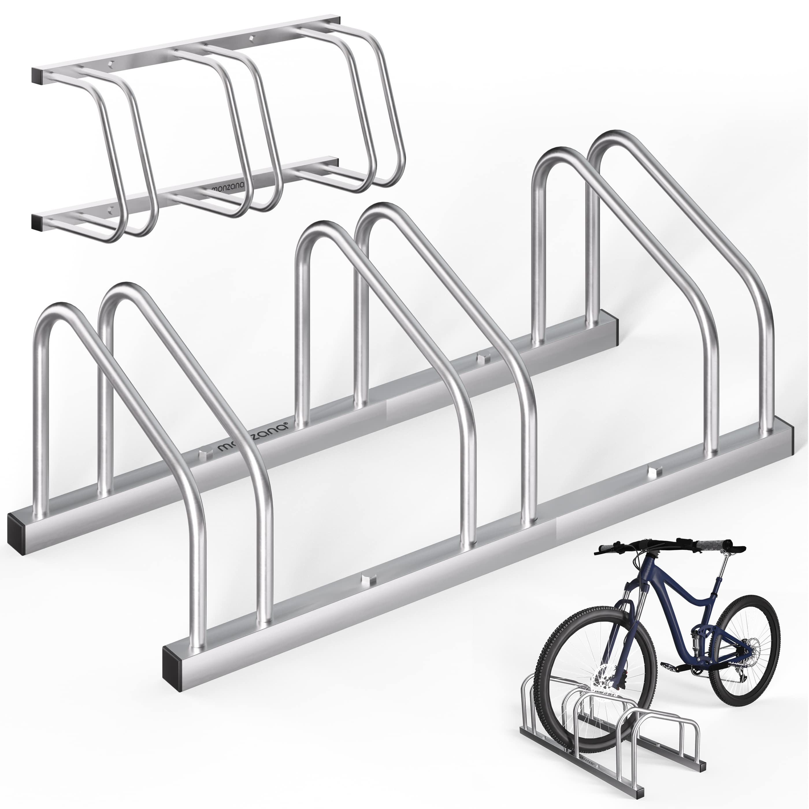 monzana Fahrradständer, für 3 Fahrräder 65 mm Reifenbreite Mehrfachständer Aufstellständer