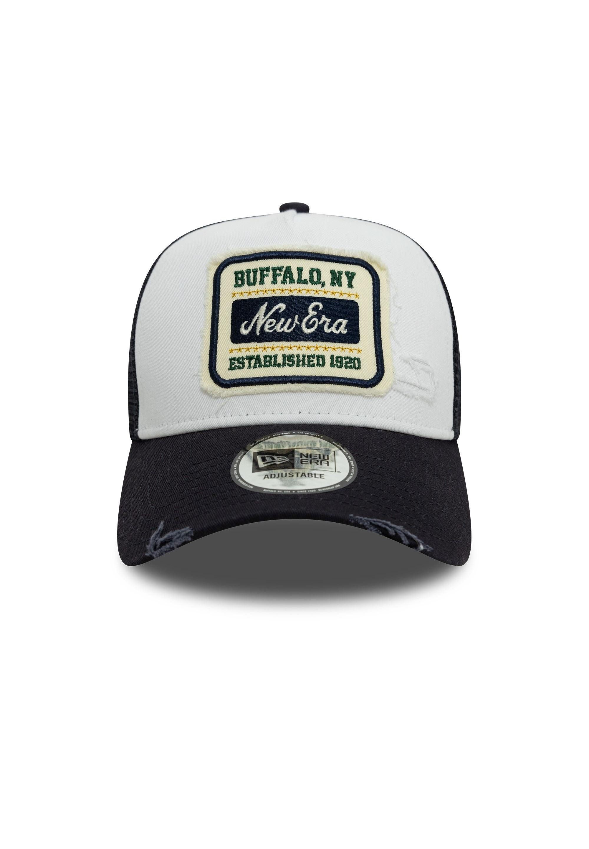 New Era Baseball Cap NE Patch Distressed Weiß Marineblau Verstellbare A-Fra günstig online kaufen