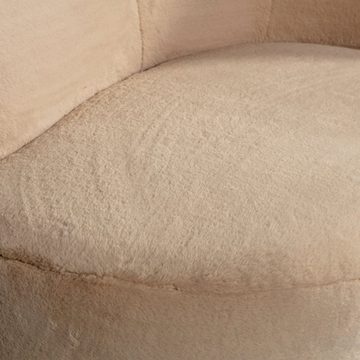 WOOOD Sofa klein Stone rechts - Kunstpelz Natur, freistellbar