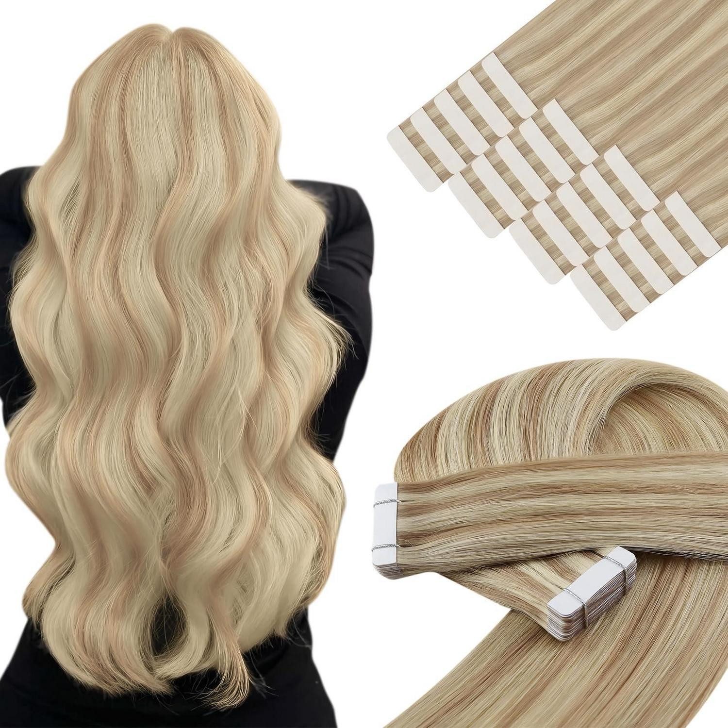 LuxusKollektion Echthaar-Extension Tape Extensions Echthaar Remy Invisible 18 613 50g 35 cm 3-#18P613
