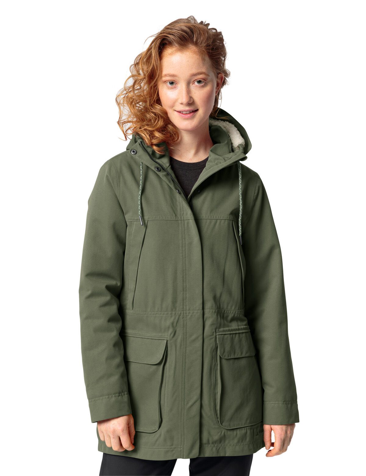 VAUDE Funktionsparka Women's MANUKAU Parka II CS Winterparka Wintermantel Lässt Regen vom Oberstoff abperlen
