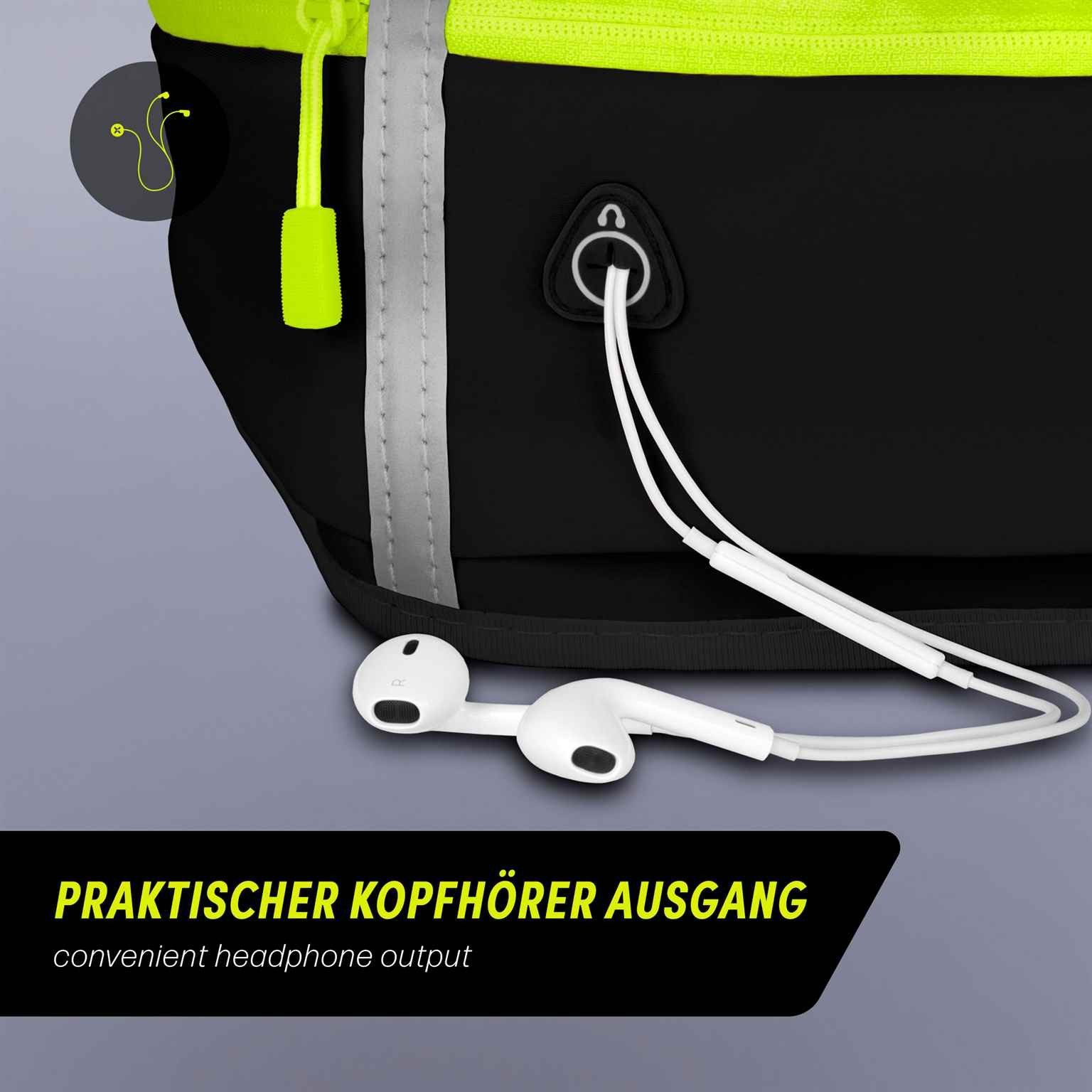 ONEFLOW Laufgürtel für Umidigi X Lauftasche ActivePro Belt Schwarz Sport Handytasche zum Joggen Damen Herren Bauchtasche Handy Running