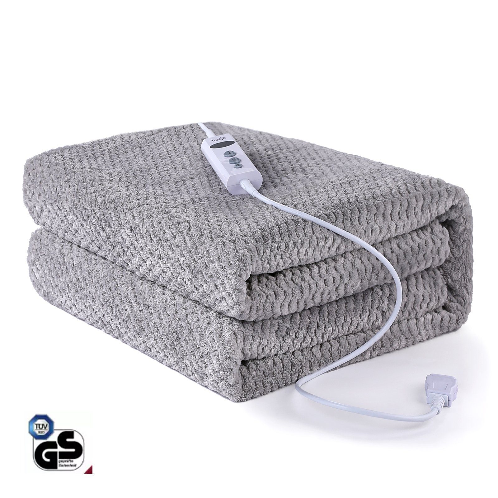 Turejo Heizdecke Elektrische Heizdecke mit 10 Heizstufen für den Winter, 1.3*1.8m, 10 Heizstufen, 9-Stunden-Timer und automatische Abschaltung