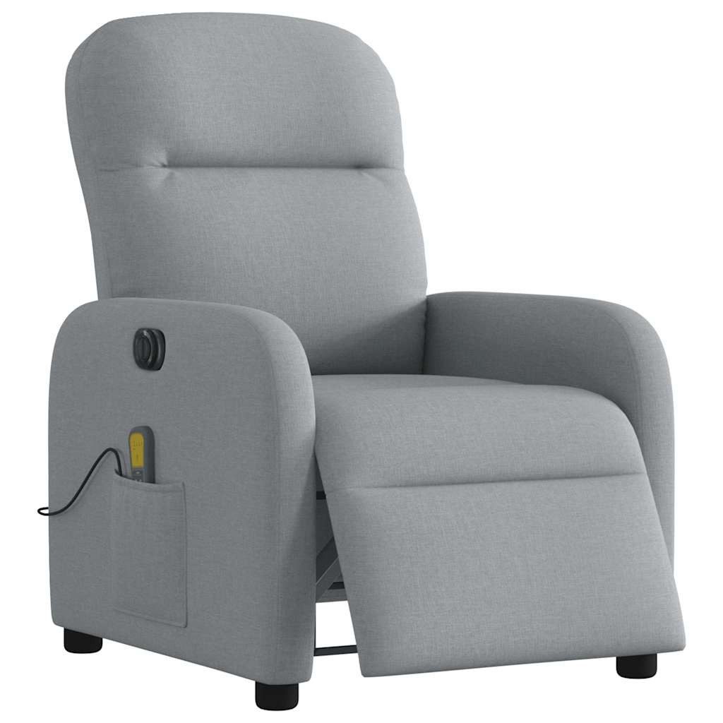vidaXL Sessel Massagesessel Elektrisch Hellgrau Stoff günstig online kaufen