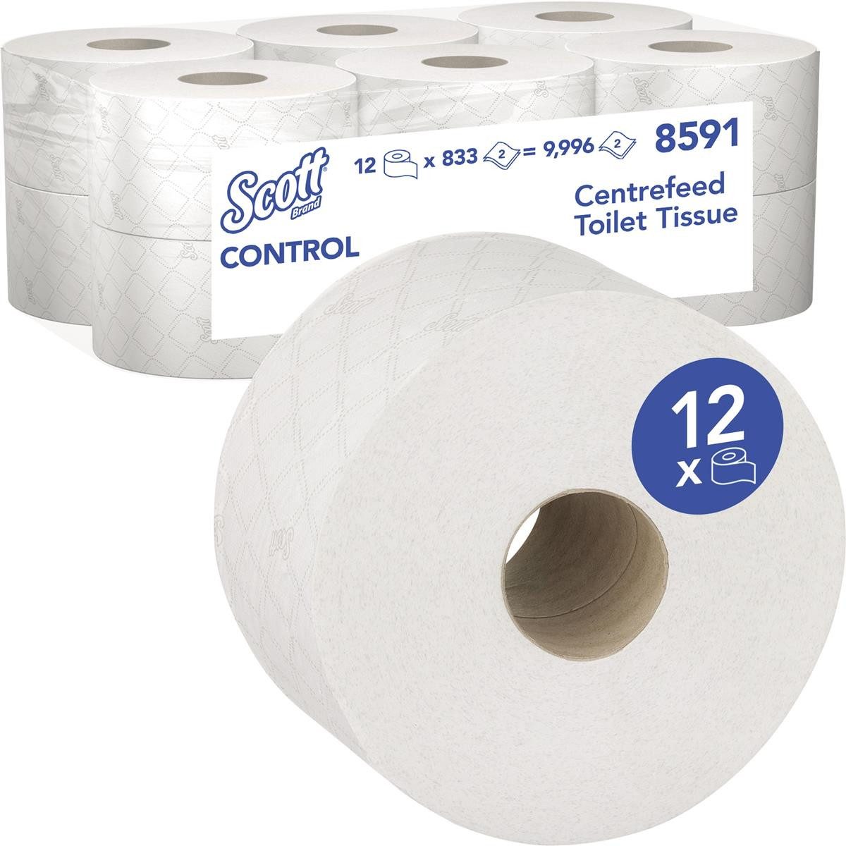 KIMBERLY-CLARK Toilettenpapier Scott Toilettenpapier Control 8591 ws 12 St./Pack.