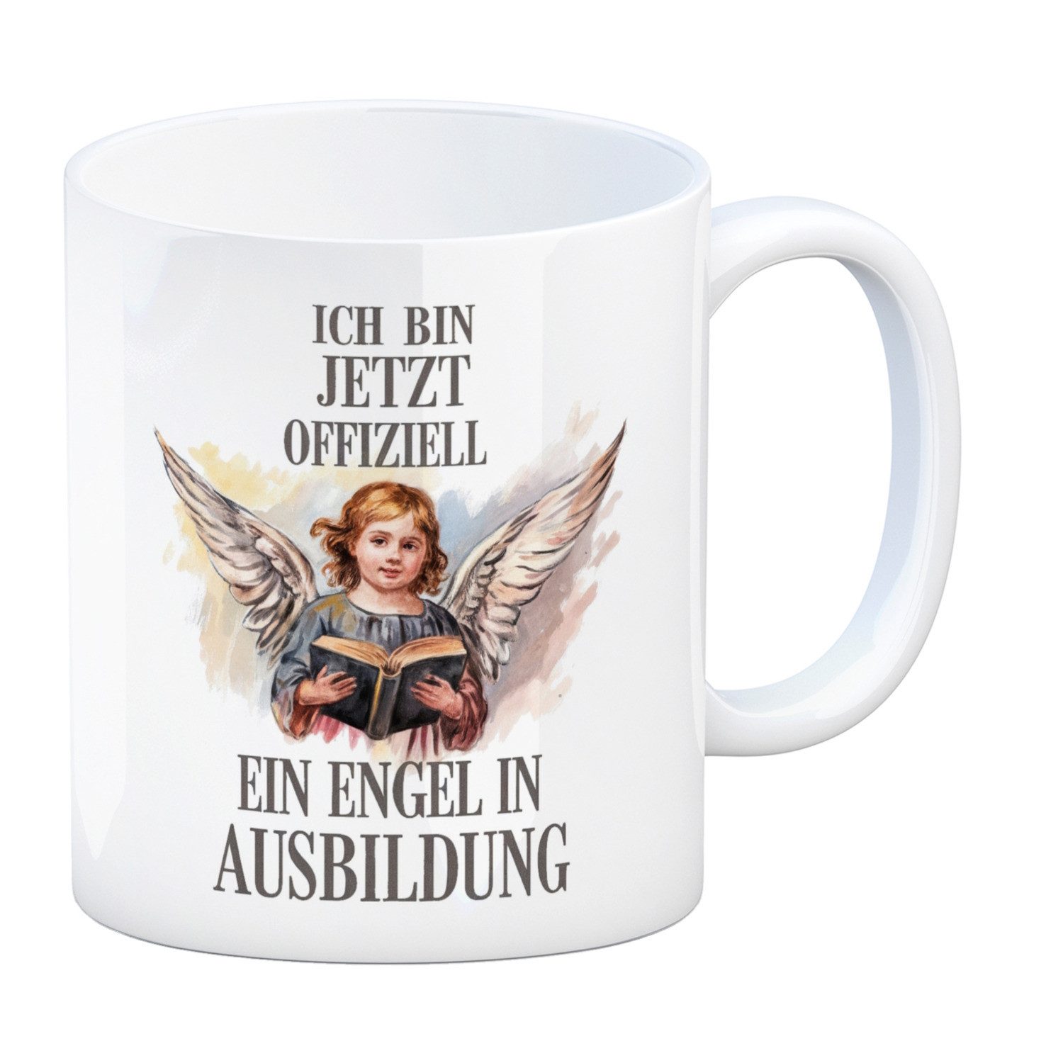 speecheese Tasse Engel in Ausbildung Kaffeebecher Kind mit Engelsflügeln