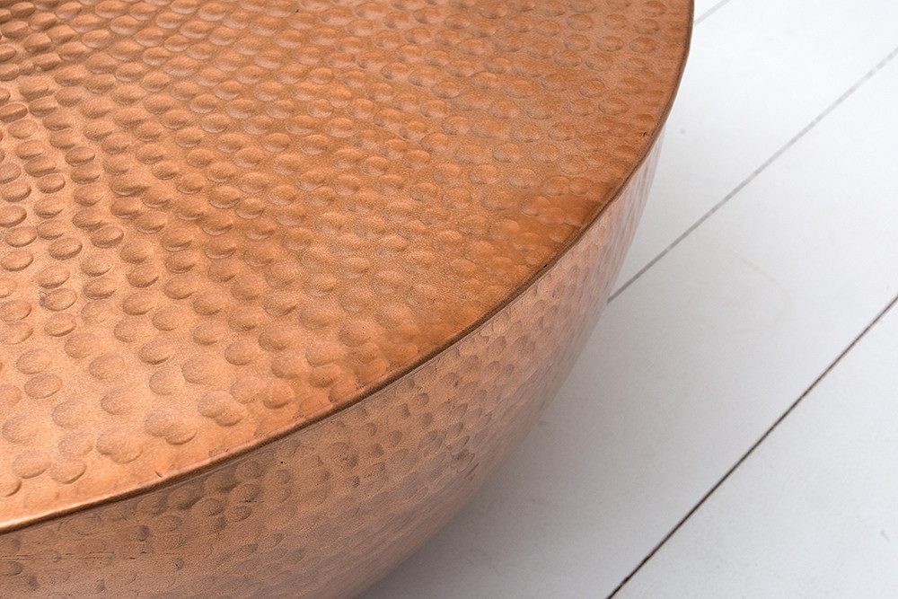 riess-ambiente Couchtisch ORIENT II Ø60cm kupfer (Einzelartikel, 1-St), Wohnzimmer · Metall · rund · Hammerschlag Design · handmade – Bild 4 von 5