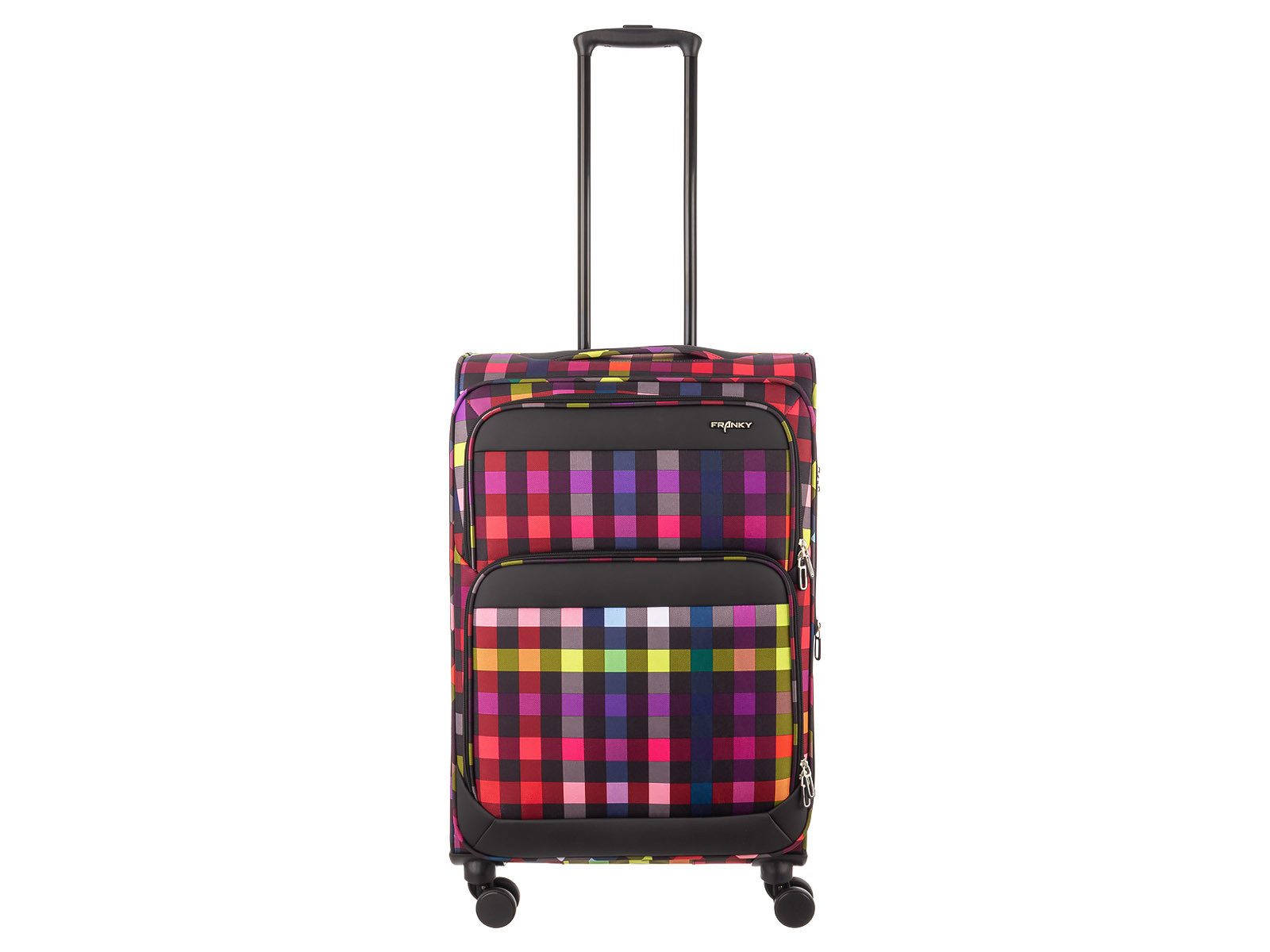 Franky Weichgepäck-Trolley Koffer Gr. M Reisegepäck T27-F Spinner 65er, 4 Doppellenkrollen Rollen, Dehnfalte TSA Schloss