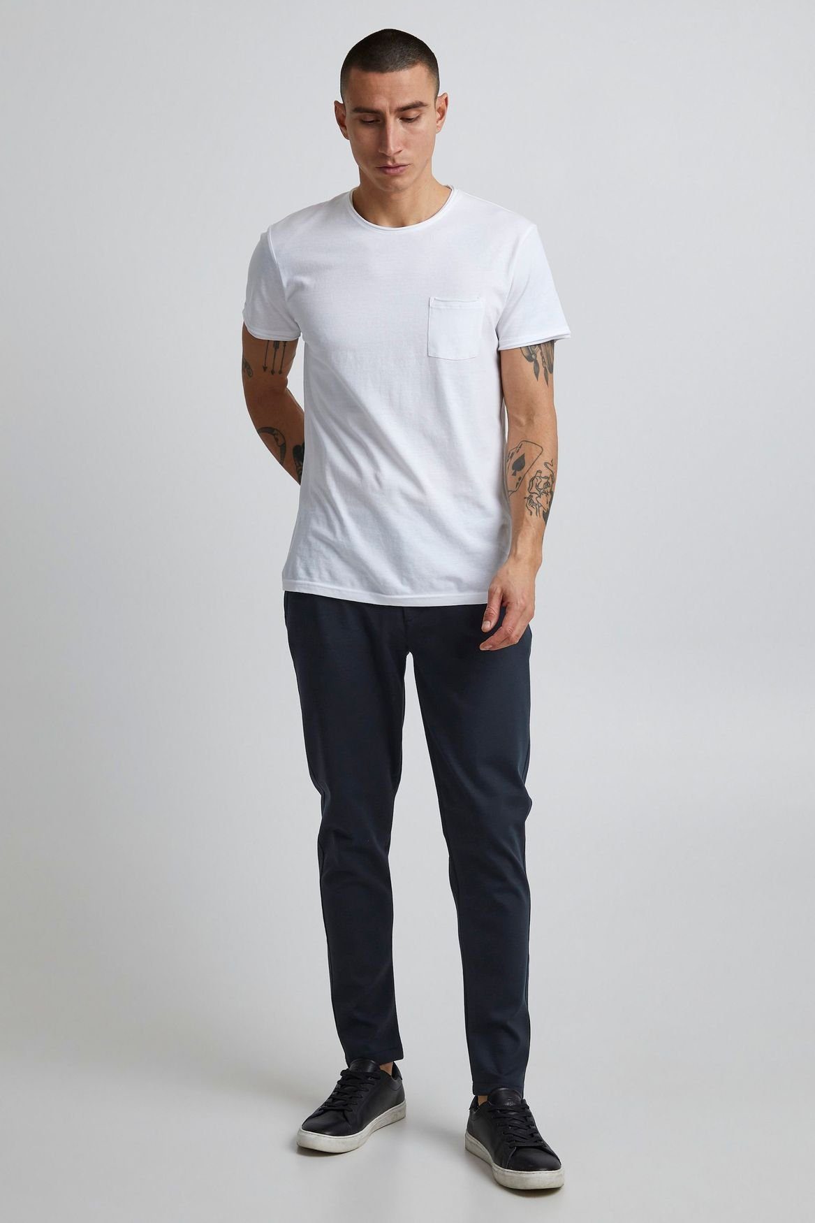 Casual Stoff Chinohose Business SDDave Dunkelblau !Solid in 4133 Hose Chino (1-tlg)