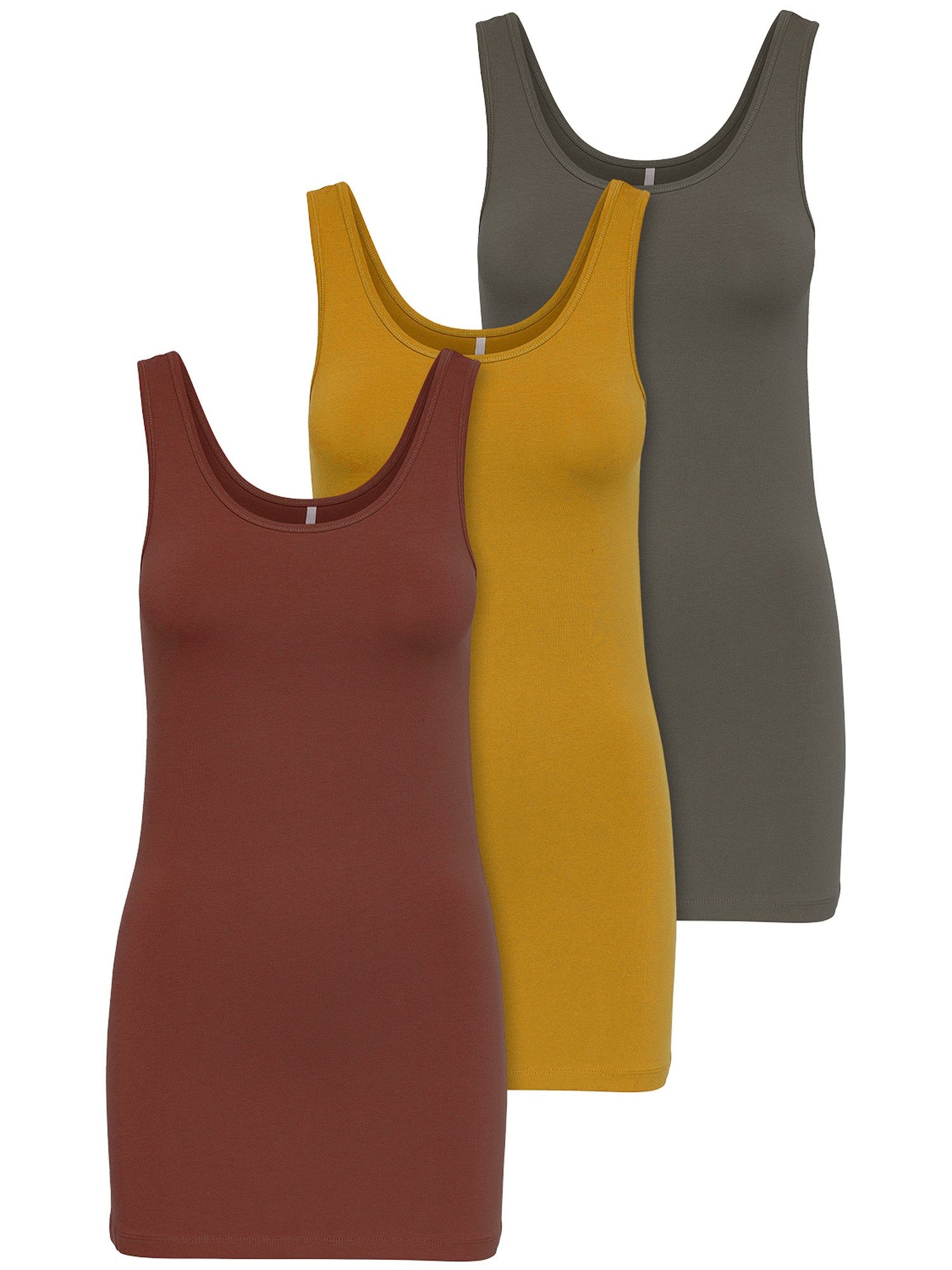 ONLY Tanktop Live Love (3-tlg) Lange günstig online kaufen