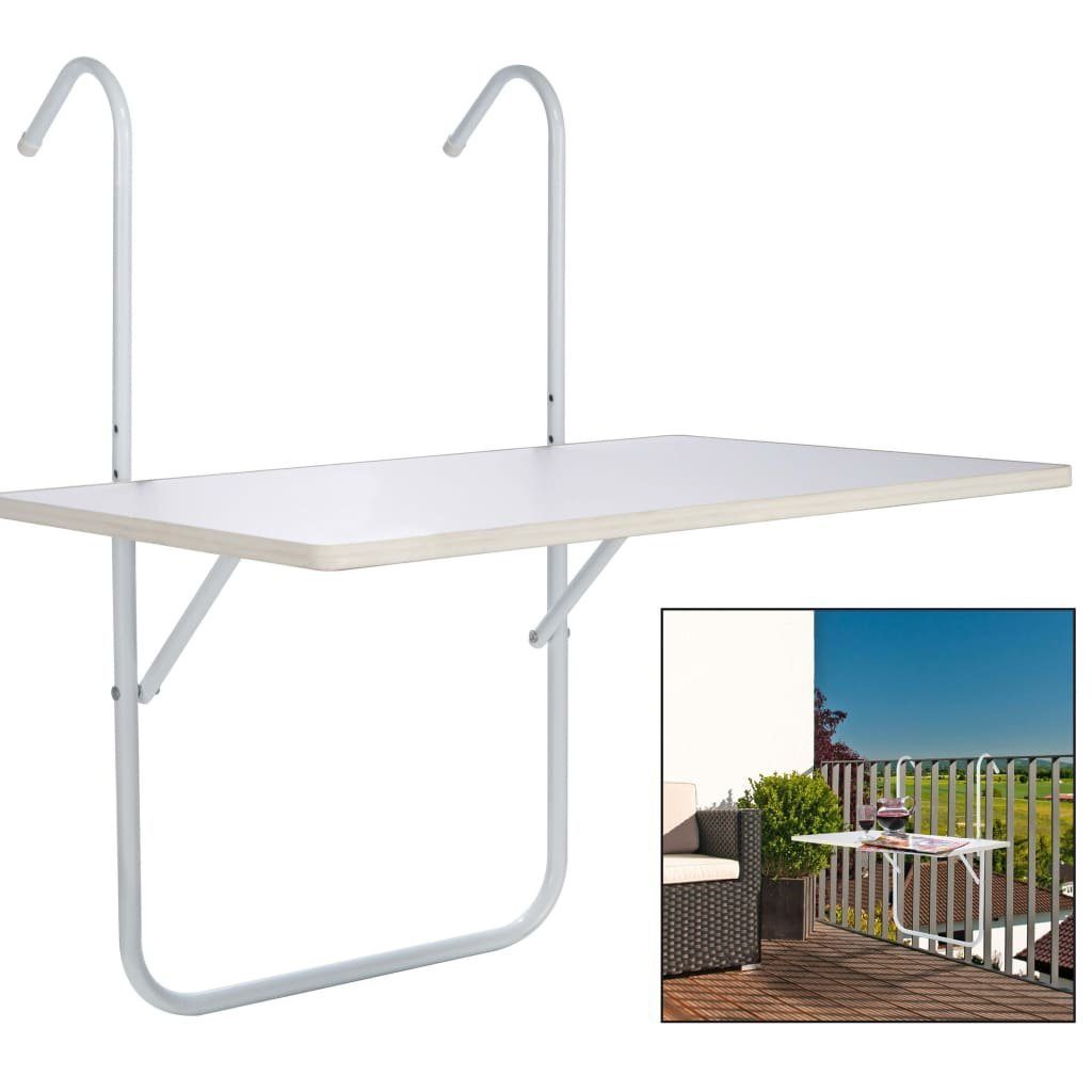 DOTMALL HI Klapptisch Balkon-Klapptisch Weiß 60 × 40 × 1,2 cm