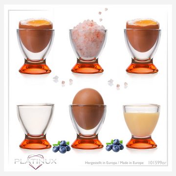 PLATINUX Eierbecher Orangene Eierbecher, (6 Stück), Eierständer Eierhalter Frühstück Egg-Cup Brunch Geschirrset