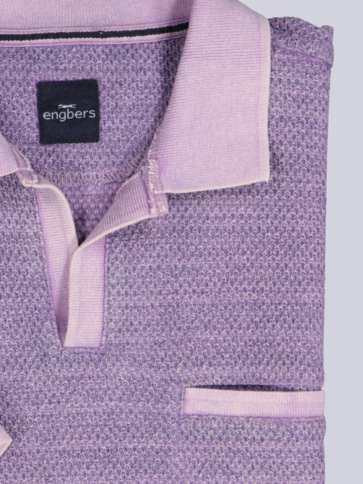 Engbers Poloshirt Herren Polo-Shirt strukturiert, Flieder