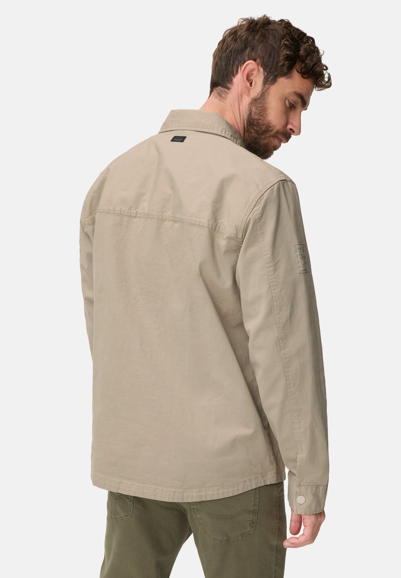camel active Hemdjacke mit Taschen Langarm Markenlabel