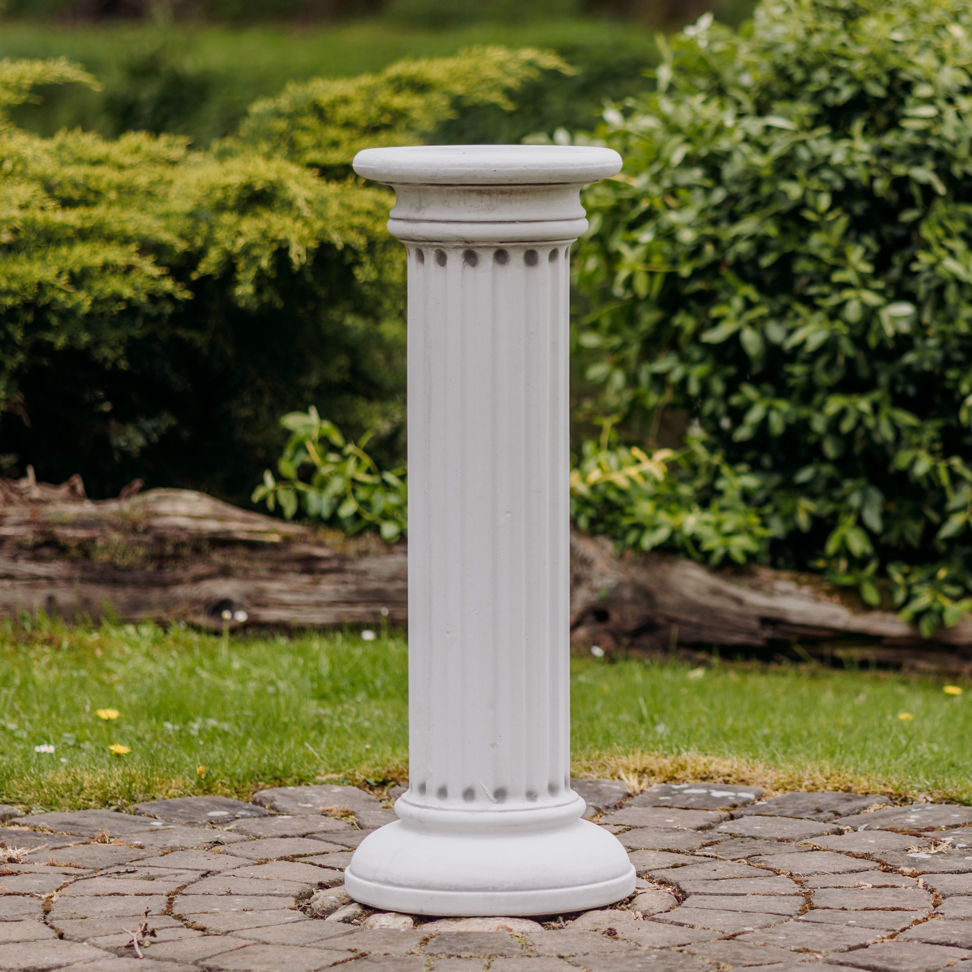 gartendekoparadies.de Gartensockel Rund-Säule, Steinsockel, H. 90 cm, Stellfläche 34 cm, 73 kg, Frostsicher