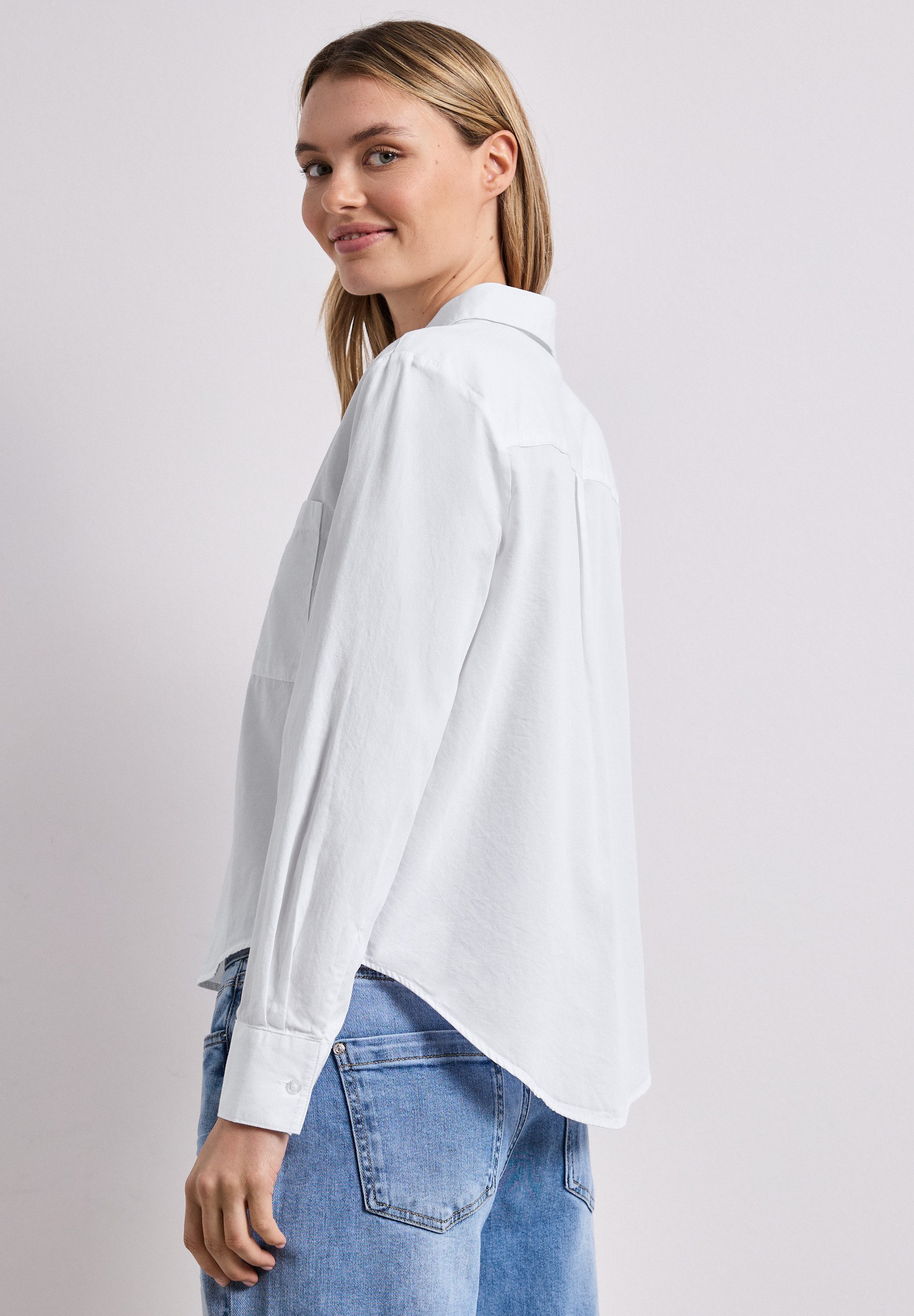 STREET ONE Langarmbluse mit Hemdkragen aus Twill