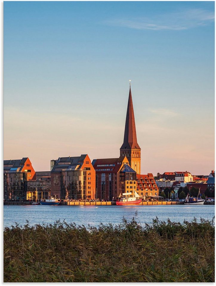 Artland Wandbild Blick über Warnow, Hansestadt Rostock, Rostock (1 St), als  Alubild, Leinwandbild, Wandaufkleber oder Poster in versch. Größen