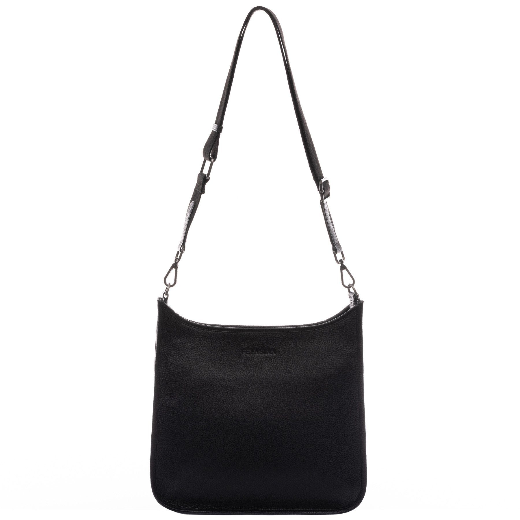 FEYNSINN Umhängetasche echt Leder Umhängetasche groß schwarz, Schultertasche Echtleder für Damen, Handtasche schwarz