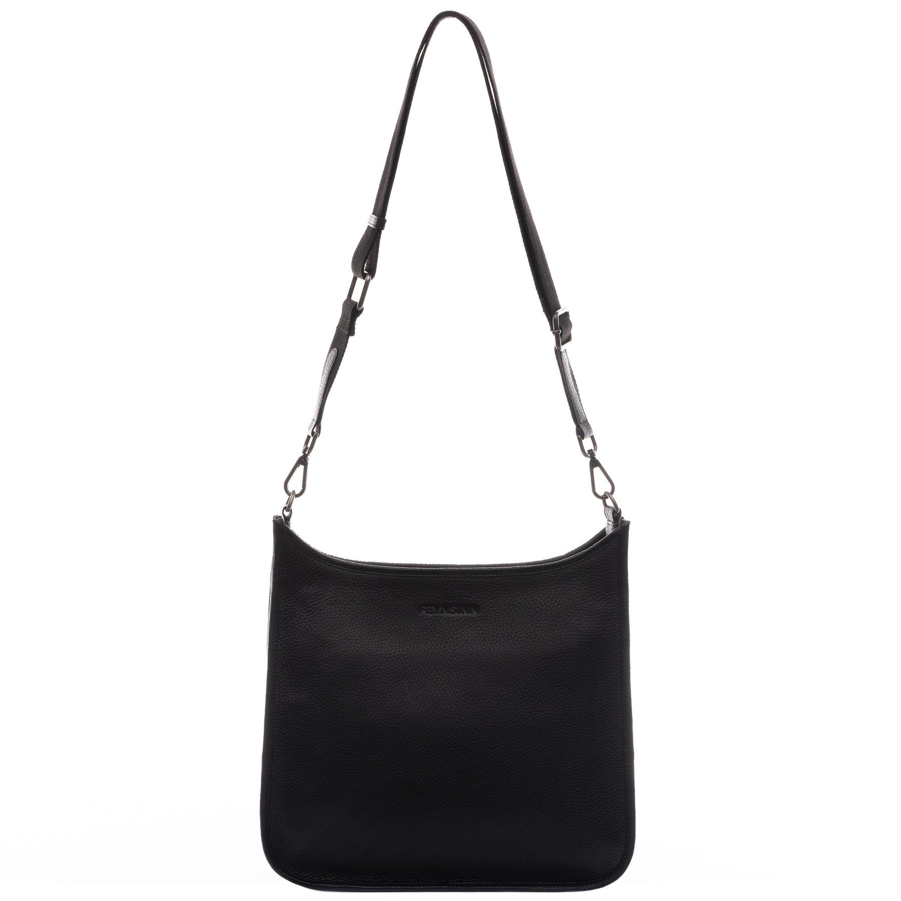 FEYNSINN Umhängetasche Leder Damen ILVY, Schultertasche Echtleder für Damen, Handtasche schwarz