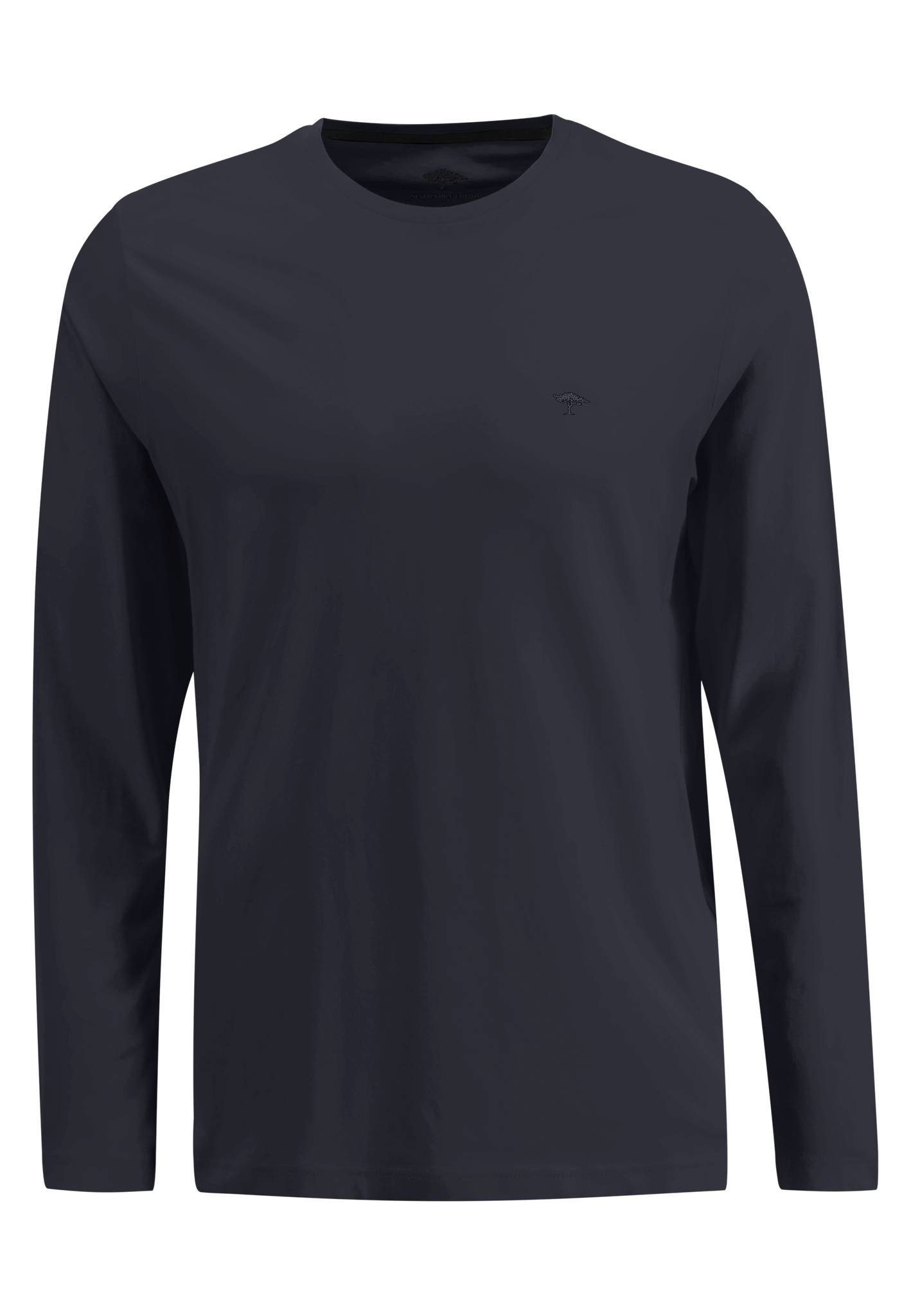 FYNCH-HATTON Langarmshirt mit Logo-Bestickung an der Brust navy | Rundhalsshirts