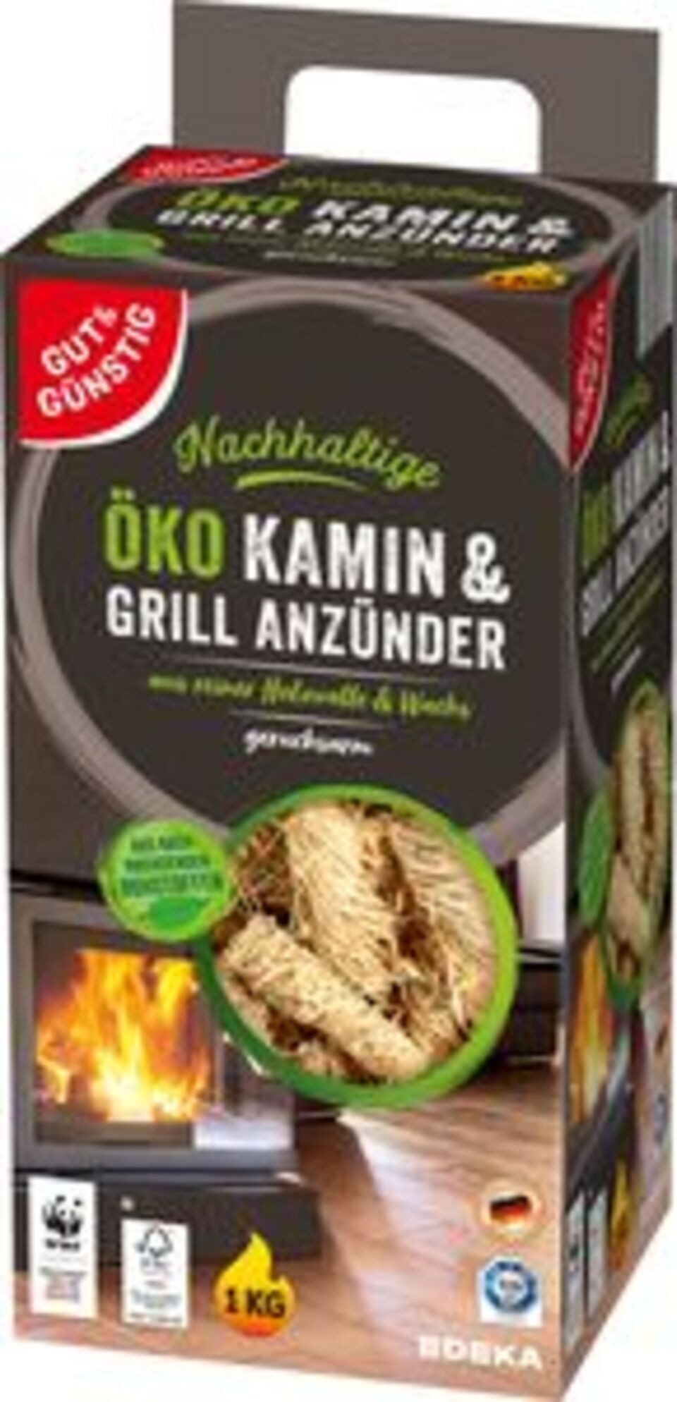 Gut & Günstig Grillanzünder Öko Kamin & Grill Anzünder 1kg, (1-St)
