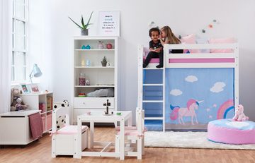 Bettvorhang Unicorn hellblau-rosa inkl. Befestigung 100% Baumwolle, Hoppekids