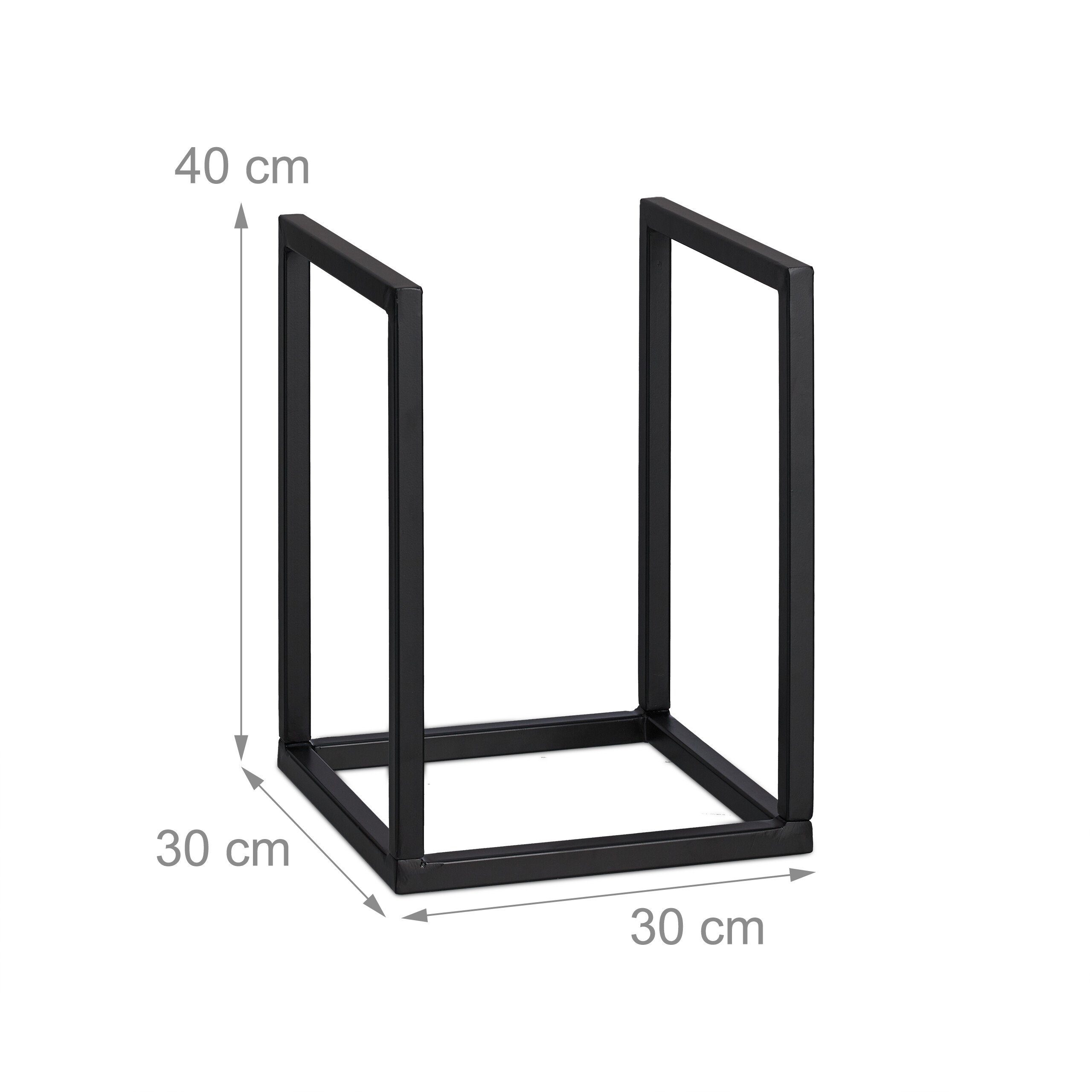 cm Kaminholzregal relaxdays Kaminholzregal aus Schwarzes Metall, BxTxH:30x30x40