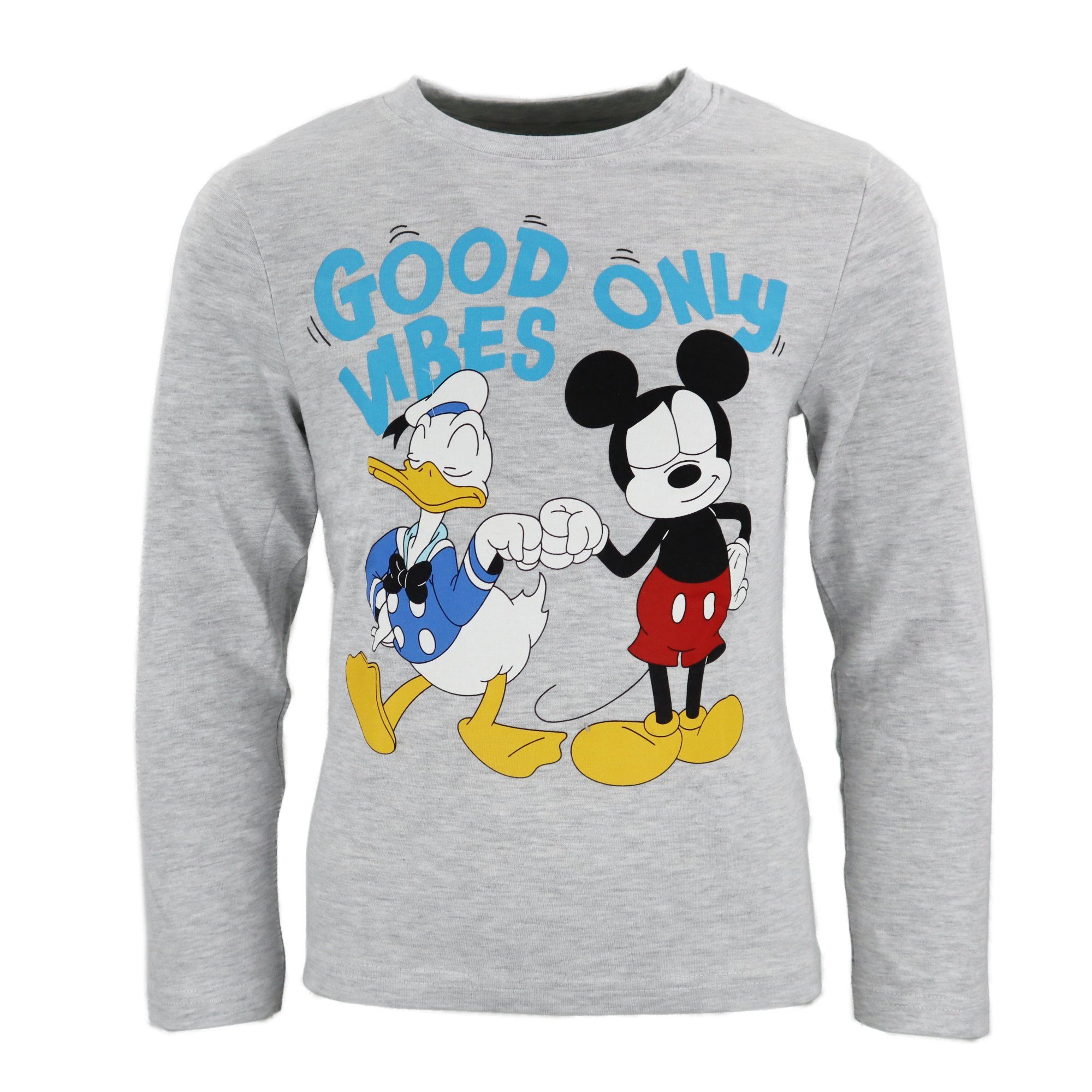 Disney Schlafanzug 128 Duck Gr. Pyjama Mickey Disney Donald langarm Grau bis Kinder Maus 98