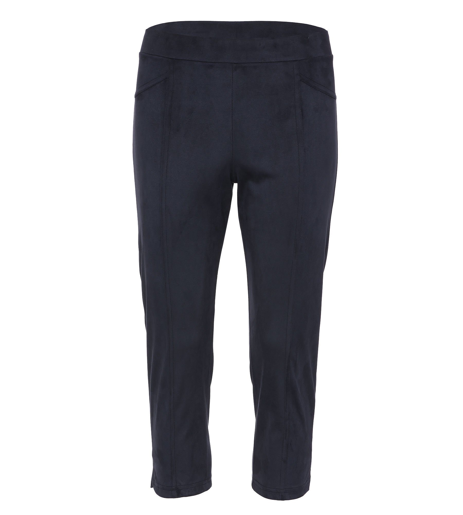 MONACO blue Caprihose Jerseyhose koerpernah in Lammnappalederoptik