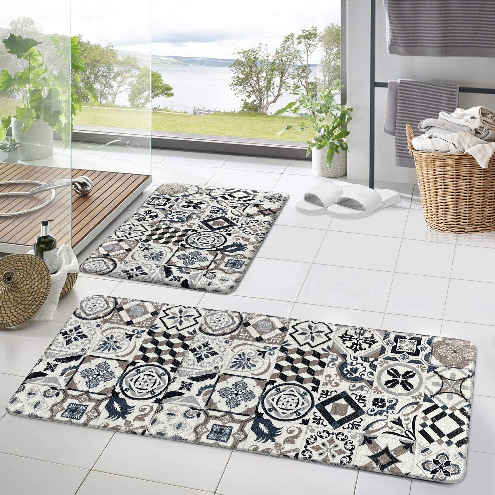 HOMELUX Badematte Badematte Badvorleger Badteppich Duschvorleger Set, Rutsc günstig online kaufen