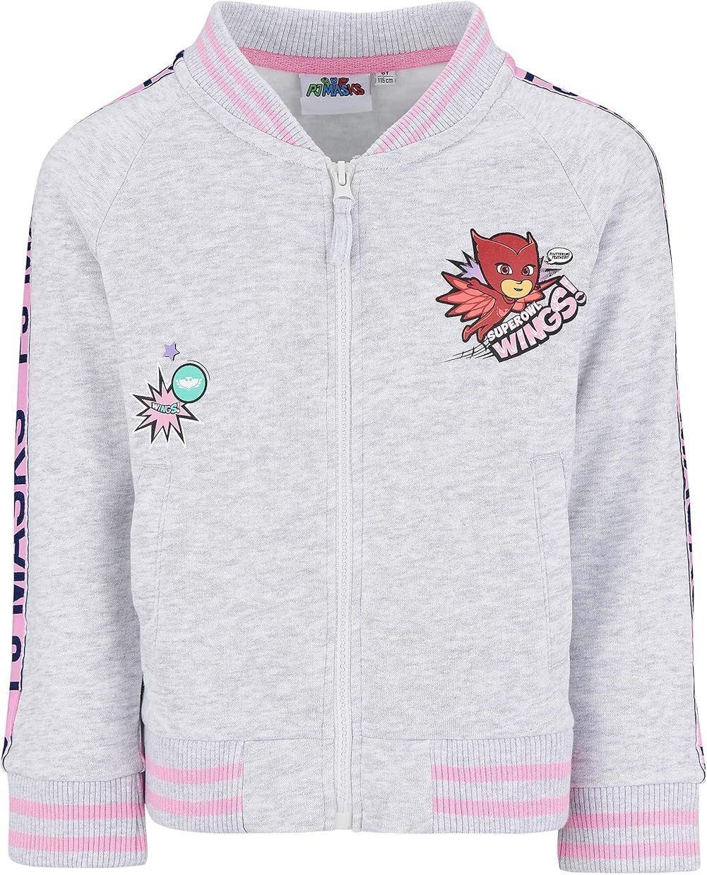 PJ Masks Sweatjacke Sweatshirt Jacke Mädchenjacke zum überziehen 3-8 Jahre PJ Mask Pyjamahelden Mädchenjacke