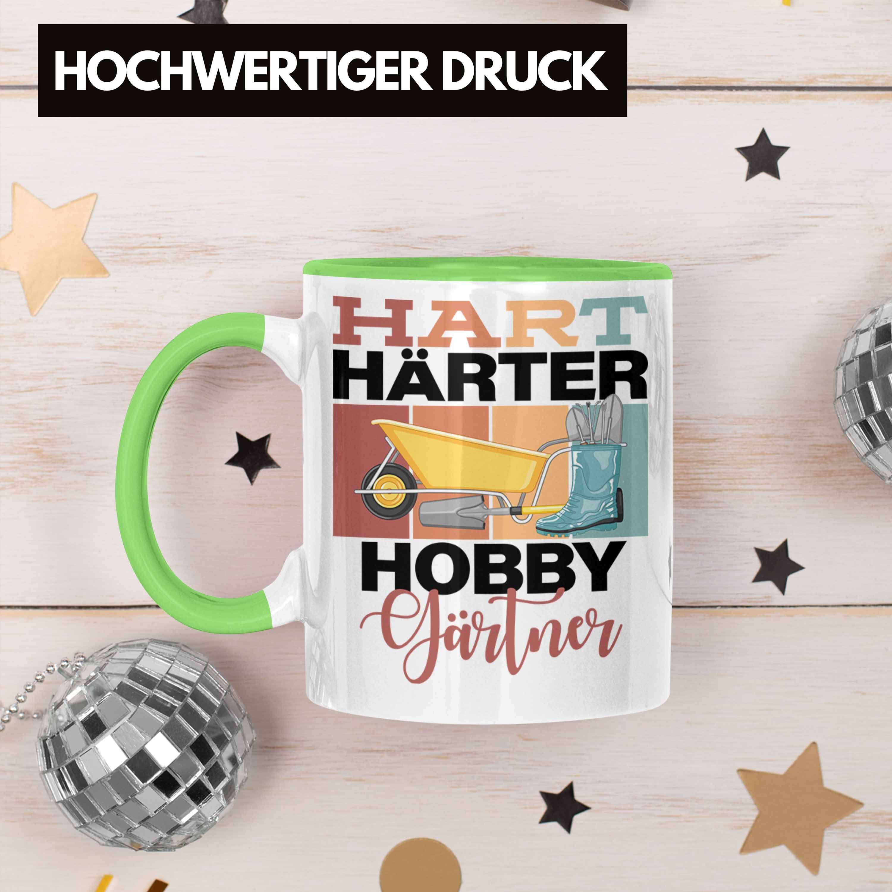 Trendation Tasse Lustige Tasse Härter Spruch Grün "Hart Hobbyg Hobbygärtner Geschenkidee für