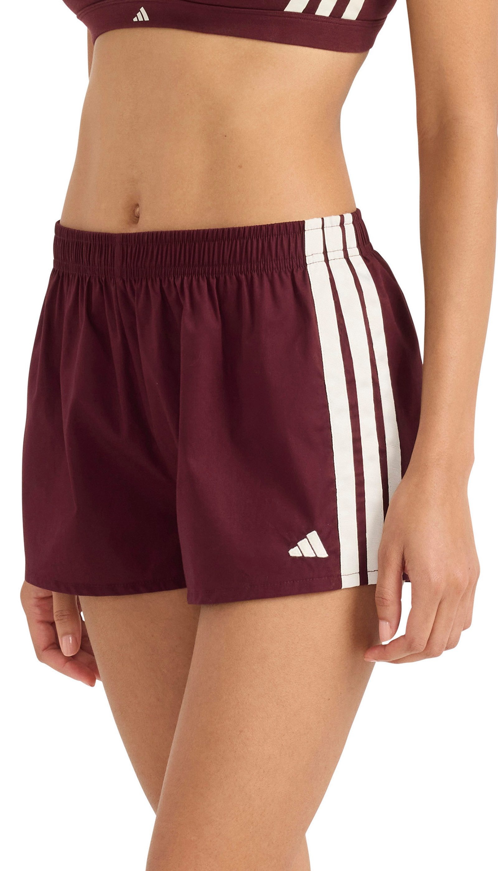 adidas Sportswear Webshorts Sport Active Essentials Cotton 3 Stripes überzogener, elastischer Bund, Pure Cotton, weites Bein, atmungsaktiv