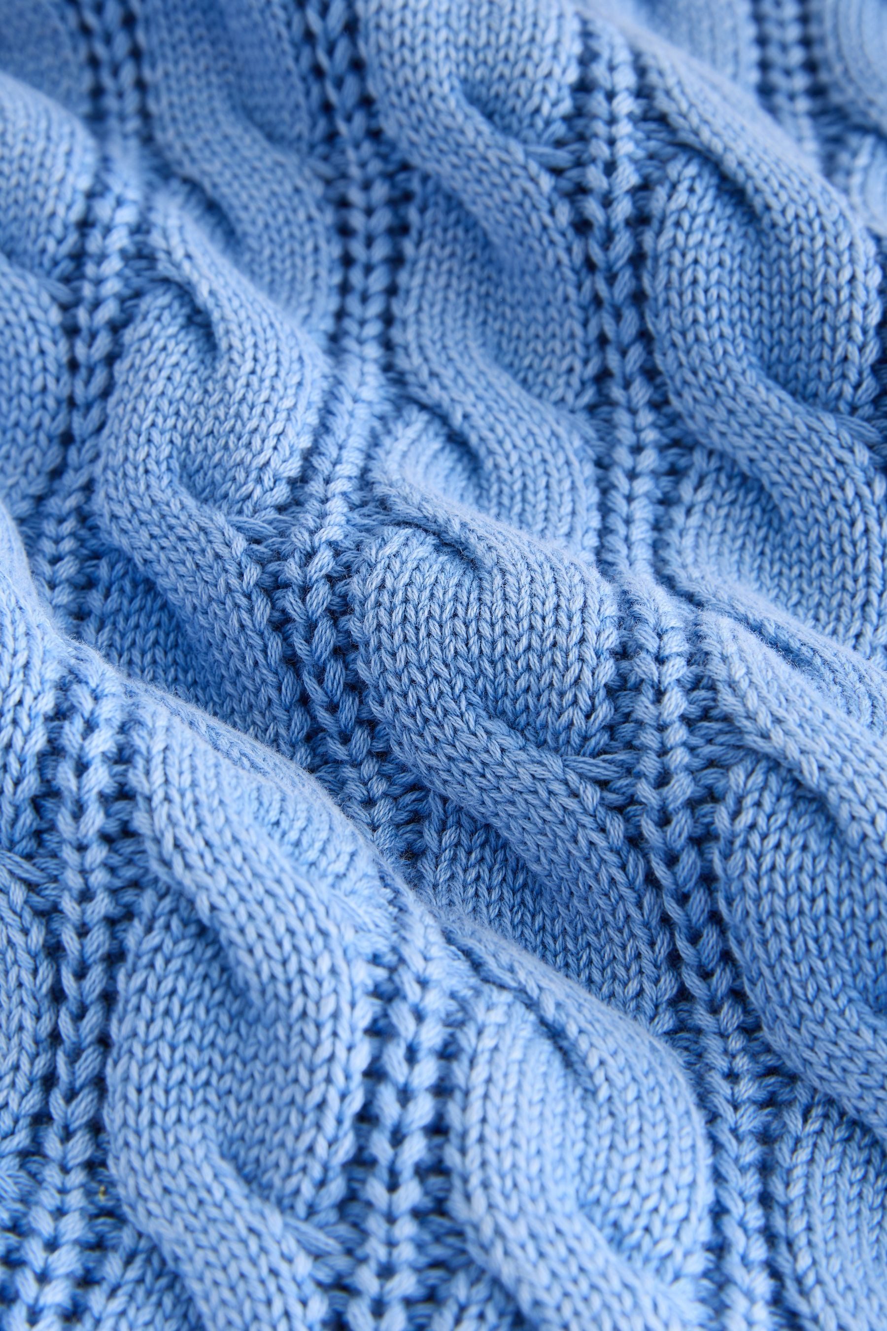 Next Polokragenpullover Gestricktes Polo-Kurzarmoberteil mit Zopfmuster (1-tlg)
