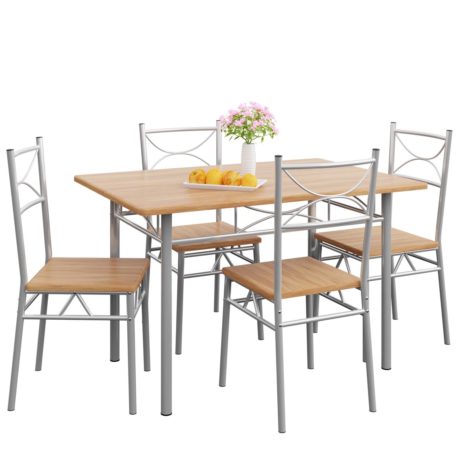Casaria Esstisch »Paul« (5-St), Sitzgruppe Küchentisch mit 4 Stühlen für  Esszimmer Küche Essgruppe Tisch Stuhl Set - Buche online kaufen | OTTO